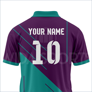 เสื้อคริกเก็ตแบบใหม่สั่งทำพิเศษ ชุดทีมแบบซับลิเมชั่น ระบายอากาศได้ดี แห้งเร็ว พร้อมชื่อผู้เล่น ผลิตจากโพลีเอสเตอร์ 100% ขายส่ง - Product Image 5