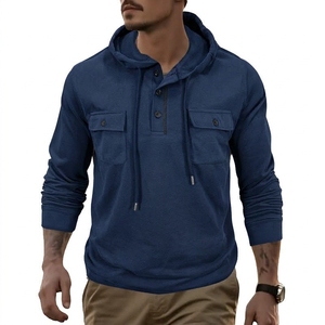 Eco Friendly Outdoor Sports Hoodie Autumn Long Sleeve Hooded <b>Sweatshirt</b> with Drawstring Pocket Solid Color Activewear - Product Image 4