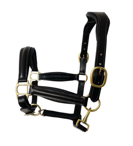 Cabezada Anatómica Acolchada Suave con Tachuelas para Caballo, Collar de Exhibición de Confort, Halter de Latón Sólido, Arnés Anatómico Negro y Marrón - Product Image 2