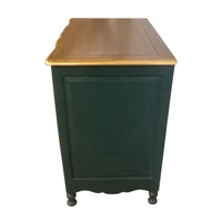 Commode peinte verte Antique avec dessus de couleur de tache de bois pour l'intérieur de meubles de chambre à coucher de Style français