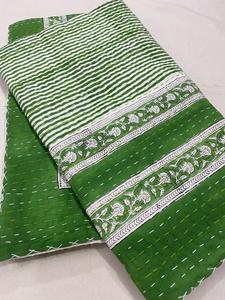 Wholesale Indian Handmade 100% Cotton Eco-Friendly Floral Embroidered Kantha Block Print Bedspread <b>Throw</b> <b>Quilt</b> Home Hotel - Product Image 4