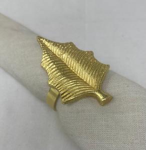 Tree Leaf Style Luxury Gold Aluminum Semi-<b>Circle</b> Napkin <b>Rings</b> 4.5cm Width Set Stocked Wholesale Wedding Decorative Metal Table - Product Image 3
