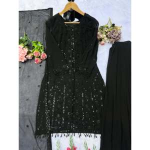 Conjunto Dupatta hermoso y parte inferior superior de ropa de fiesta para mujer de diseñador - Product Image 4