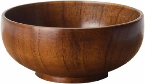 Ensemble de bols en bois d'acacia faits à la main, bols de service en bois naturel pour salade, fruits, soupe, cuisine, salle à manger, usage domestique - Product Image 5