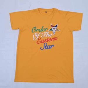 T-shirt jaune à manches courtes pour homme 100 % coton, chemise personnalisée de l'Ordre de l'Étoile d'Orient, vêtements de fraternité et de sororité brodés, haut confortable - Product Image 4
