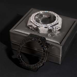 Custom GA2100 Luxury Full Metal Acrylic Iced <b>Watch</b> <b>Case</b> Kit High Quality Stainless Steel Leather Band CasiOak Style Upgrade - Product Image 1