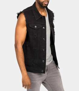 Nuevo chaleco vaquero de diseño transpirable a precio razonable para hombre, estilo casual sin mangas, chaleco vaquero para hombre. - Product Image 4