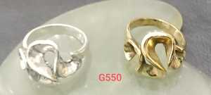 Anillo Moderno en Forma de Corazón, Chapado en Oro, de Latón G550, Joyería Unisex de Moda para Uso Diario - Product Image 1
