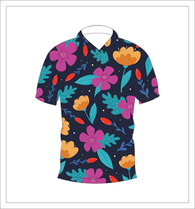 เสื้อโปโลพิมพ์ลายดอกไม้สีกรมท่าสำหรับผู้ชาย แขนสั้น แฟชั่นลำลองฤดูร้อน เสื้อยืดโปโลสำหรับเล่นกอล์ฟ - Product Image 4