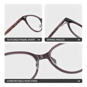 Lunettes anti-lumière bleue RTS avec monture en acétate faite à la main de haute qualité style vintage, charnières à ressort, verres AC unisexes 2026 - Product Image 3