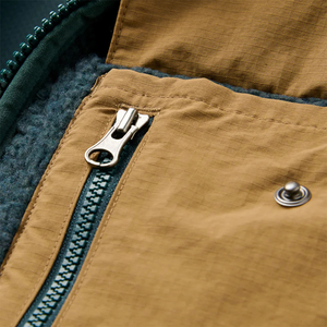 OEM Service <b>Men's</b> Casual Fashion Wear <b>Sherpa</b> <b>Jackets</b> Solid Color Windproof Stand Collar Long Sleeves Fleece <b>Jackets</b> - Product Image 4