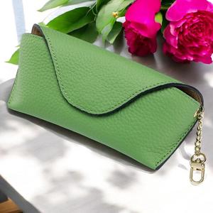 Étui à lunettes en cuir de vachette véritable souple, pochette de luxe fine faite à la main, housse de voyage pour lunettes de lecture LGC-0173 - Product Image 5