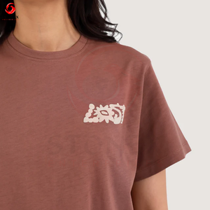 Camiseta Holgada Estampada para Mujer, de Algodón Suave y Transpirable, Corte Relajado, Hombros Caídos, Estilo Casual, Prenda Esencial de Verano - Product Image 4
