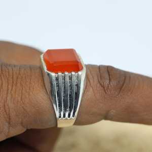 Orange Onyx <b>Ring</b> 925 Sterling Silver Mens Handmade Gemstone Jewelry <b>Statement</b> <b>Ring</b> Elegant Gift For Him - Product Image 3