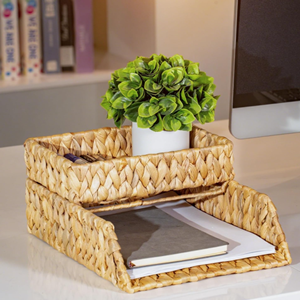 Water Hyacinth Storage Tray, Tabletop <b>Folder</b> & <b>Document</b> Tray Set Of 2, Desktop File Organizer <b>For</b> Home & Office From Vietnam - Product Image 6