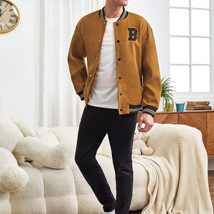 Chaqueta Varsity Más Vendida para Adultos, Color Marrón, Manga Larga, Resistente al Viento, para Deportes al Aire Libre, Béisbol, con Logotipo Personalizado - Product Image 4