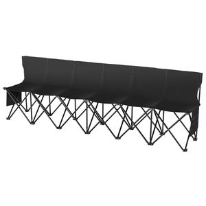 Panca Pieghevole Portatile a 6 Posti per Calcio con Tasche Laterali, Seduta Leggera e Richiudibile per Campeggio - Product Image 3