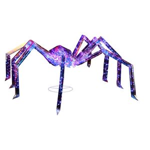 Decorazioni di Halloween a forma di ragno iridescente illuminato da 3FT per esterni, resistenti alle intemperie, pre-illuminato - Product Image 1
