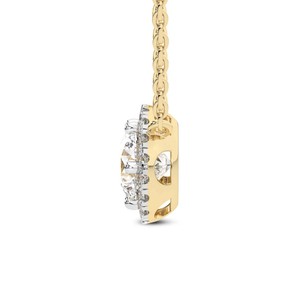 Collier pendentif solitaire en or massif 14k/18k avec halo de diamants de laboratoire Belleza, style indien élégant (1/2 CT.) Tw. Pour femmes et filles - Product Image 4
