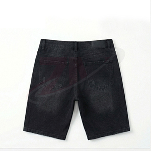 Pantalones Cortos de Mezclilla Personalizados Premium para Hombre con Decoración de Diamantes de Imitación, Servicio de Fabricación al por Mayor de Alta Calidad - Product Image 2