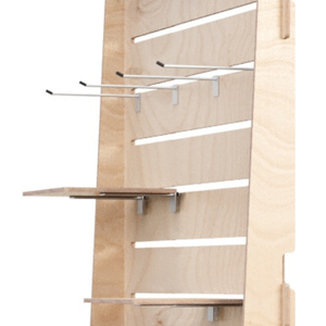 Wooden Floor <strong>Display</strong> Stand 92 x165 with Shelves and Hooks Wooden <strong>Display</strong> Stand for Exhibition - Product Image 5