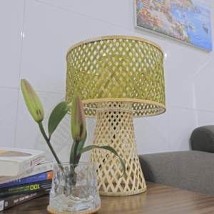 Lampes de table en forme de champignon, lampe en bambou tissée à la main, prix abordable, éclairage d'appoint pour présentation sur table - Product Image 5