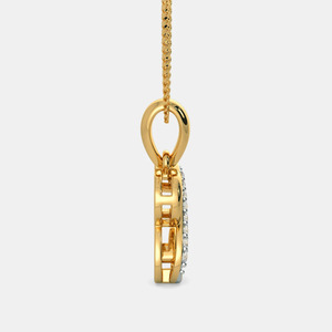 Collar con Colgante de Diamante Cultivado en Laboratorio con Diseño Abstracto en Espiral en Oro Amarillo - Product Image 4