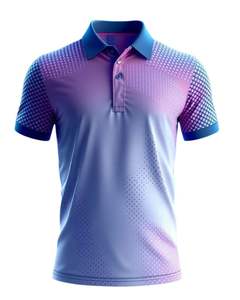Mens Purple Blue Polo <b>Shirt</b> Short Sleeve Breathable Sportswear Digital Printed <b>Collared</b> <b>T</b> <b>Shirt</b> For Summer Casual Daily Wear Pro - Product Image 1
