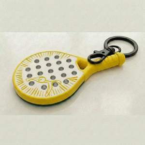 Customizable <b>Silicone</b> <b>Rubber</b> Tennis Padel Racket Keyring Custom Logo Custom Design Durable Material Custom Size for Event - Product Image 3
