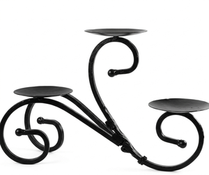 Support de bougie en métal noir antique pour mariage, événement festif, support de bougie en fer fait main de luxe pour décoration de table à la maison - Product Image 1