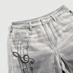 Shorts de Mezclilla Gris Desgastado Personalizados para Mujer, Estilo Vintage, Cintura Media, Corte Recto, Transpirables, Ecológicos, Poliéster/Algodón - Product Image 4
