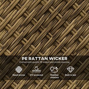 Set di Mobili da Giardino in Vimini Beige con Sedie Girevoli a Dondolo per Balcone e Veranda - Set Bistrot da Esterno in 3 Pezzi - Product Image 5