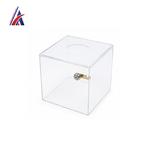 Caja de Donaciones de Acrílico Transparente Más Vendida en Malasia, 250x250x250mm, Urna de Donaciones con Cerradura, Exhibición Segura, Fabricante OEM B2B - Product Image 2