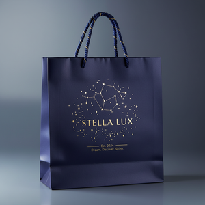 <b>White</b> Handle Luxury Paper <b>Bags</b> with Lamination for Supermarket Promotion and Retail <b>Gift</b> Packaging - Product Image 2