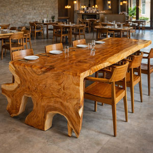 Exclusiva Mesa de Comedor de Madera Suar Hecha a Mano, Ecológica, con Acabado Natural, de Lujo, para Restaurante, Hogar Moderno e Interior - Product Image 5