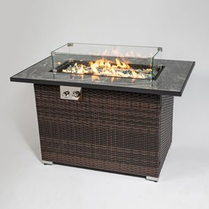 44-Inch Outdoor Propane <b>Fire</b> <b>Pit</b> <b>Table</b> <b>with</b> Ceramic Tabletop Gas <b>Fire</b> <b>Table</b> for Outdoor Entertainment - Product Image 2