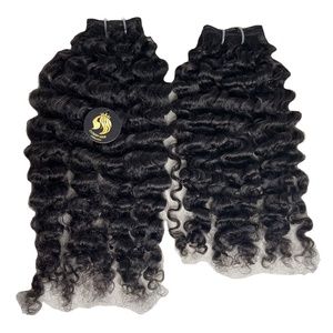 การรวมกลุ่มผมหยิกแบบขดหยิกพม่า,พร้อมการปิด/การต่อผมมนุษย์ด้านหน้าและทำวิกผม - Product Image 5