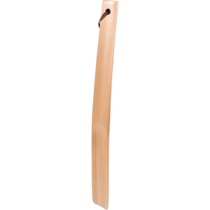 Chausse-pied artisanal en bois massif, aide à l'enfilage des chaussures plates avec sangle de suspension en cuir - Product Image 2