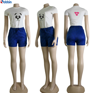 Conjunto de Verano de 2 Piezas Estilo Hip Hop para Mujer, Ecológico, 100% Algodón, Secado Rápido, Transpirable, Camiseta Corta Informal hasta la Rodilla - Product Image 4