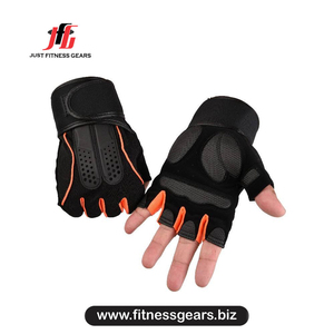 Guantes de Levantamiento de Pesas JUST FITNESS GEARS de Cuero PU, Medios Dedos, Ligeros, Correa de Muñeca Ajustable, Secado Rápido, para Gimnasio y Ciclismo para Hombre - Product Image 1