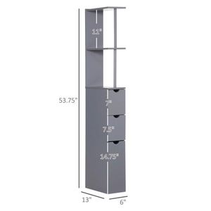 Mobiletto da Bagno in MDF Grigio Stile Rustico con Finitura Verniciata - Product Image 2