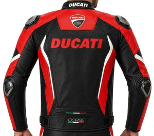 เสื้อแจ็คเก็ตหนังสำหรับขี่มอเตอร์ไซค์ Rucati รุ่น Unisex ทนทานและสวมใส่สบาย ตัดเย็บตามขนาดที่กำหนด มาตรฐาน CE - Product Image 2