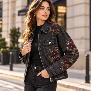New <b>Women's</b> Cotton Denim Blue Oversized Long Styling Denim Jackets <b>Women's</b> Jean Jacket Wholesale Denim Jacket <b>Women</b> Casual <b>Coat</b> - Product Image 1