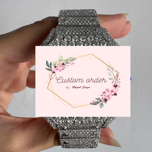 Montre personnalisée pour homme avec chiffres romains en moissanite et diamants, entièrement sertie, de luxe, à prix d'usine - Product Image 2