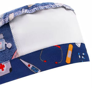 Gorro Quirúrgico de Algodón Personalizado con Logotipo de Hospital, con Botones, para Cola de Caballo, con Banda Absorbente de Sudor - Product Image 6