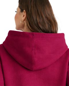 Sweat à capuche court en polaire rouge personnalisé avec fermeture éclair quart de tour, poche kangourou, ourlet à cordon de serrage réglable, style streetwear décontracté, pull chaud pour femme - Product Image 4