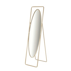 Oval Shape Gold Finished <b>Metal</b> <b>Frame</b> Floor Mirror Ideal for Retail Display Boutique and Commercial Interior Decor From India - Product Image 4