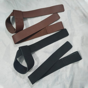 Sangles de musculation en cuir de vachette robustes avec logo personnalisé pour soulevé de terre, powerlifting, antidérapantes, respirantes, pour entraînement de poignet en salle de sport - Product Image 6