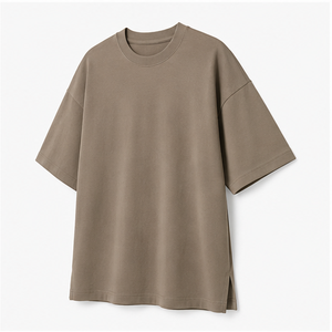 T-shirt ample à manches courtes et col rond en coton brossé personnalisé pour homme MTS-OVR-0026 - Product Image 4