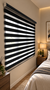 Persianas Enrollables Eléctricas Día y Noche Zebra de la Serie WINHOME Normal System, Opacas, para Oficina, Contratistas, Apartamentos, Personalizadas, OEM, ODM - Product Image 1